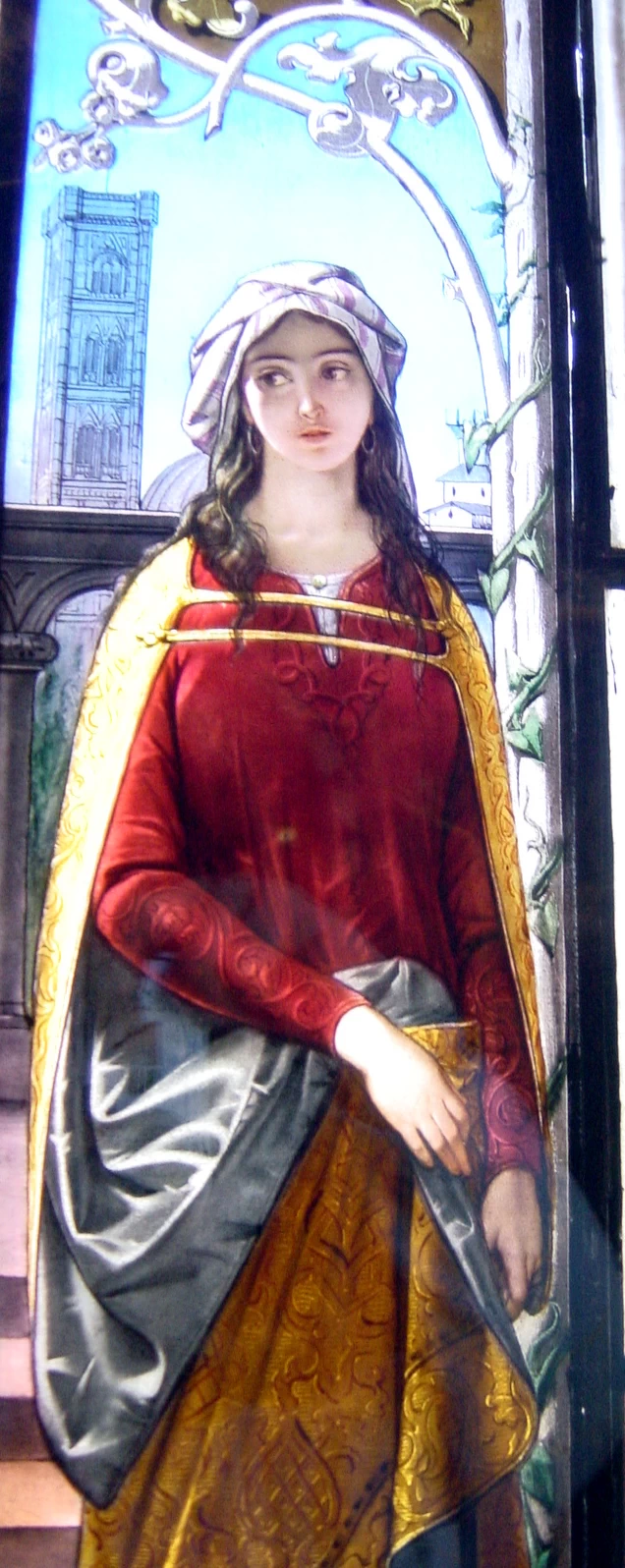 Vetrata con il Trionfo di Dante - Studiolo dantesco, Museo Poldi Pezzoli, Milano, dettaglio